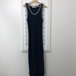Sandro Long Maxi Dress, Dark Blue, Size 1